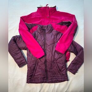 Columbia Interchange Women’s Ski Shell and puffer combo jacket pink Small